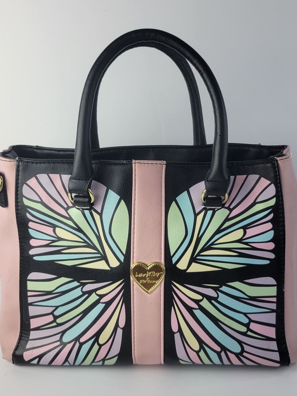 Betsey Jonhson Pink & Black Butterfly-Print Tote Bag